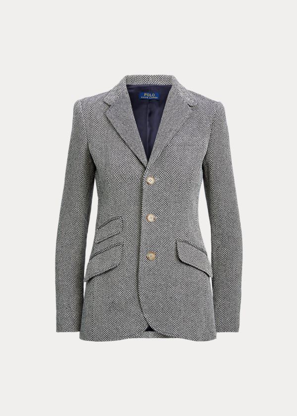 Polo Ralph Lauren Herringbone Blazer Dame Danmark (GXNQZ2564)